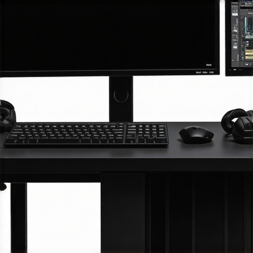 Futuristic video editing workstation with AI hardware and high-end components