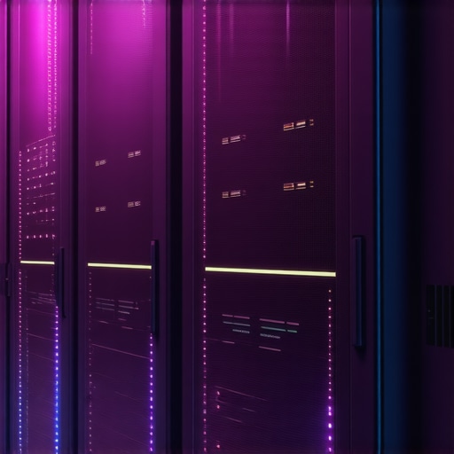 Futuristic data center with quantum servers and AI storage nodes