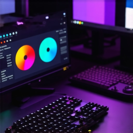 Grafikkarte in einer professionellen Farbkorrektur-Workstation mit 4K-Monitor