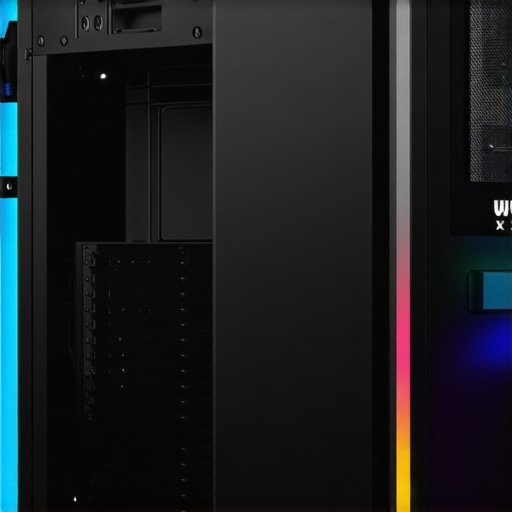 Modern video editing workstation with PCIe 6.0 SSDs and liquid cooling system