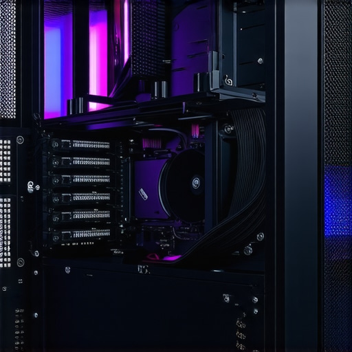 Custom-built high-end PC with liquid cooling and multiple GPUs for 4K video editing.