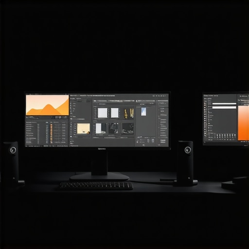 Professional editing station highlighting calibrated monitor, powerful GPU, and proxy workflow management