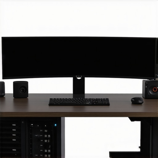 Modern video editing workstation featuring multi-GPU setup, liquid cooling, NVMe drives, and a high-resolution monitor.