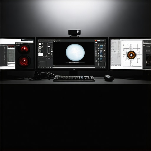 A modern workstation with high-performance GPU, CPU, and color grading monitor.