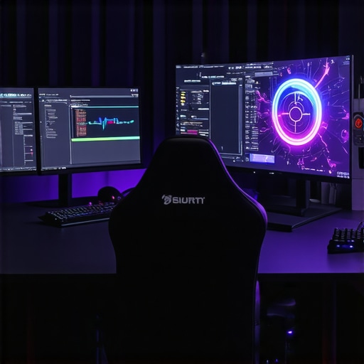 Modern video editing setup showcasing a high-end GPU and color-accurate monitors