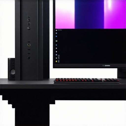 A professional editing setup featuring a scalable GPU array, 8K HDR monitor, and optimized workspace