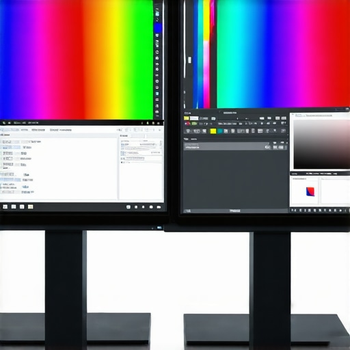 High-resolution HDR monitor being calibrated with spectral and AI tools for perfect color accuracy.