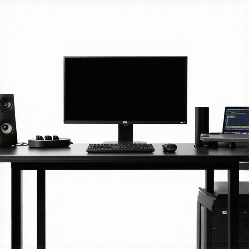 A modern, high-performance video editing setup featuring custom hardware components