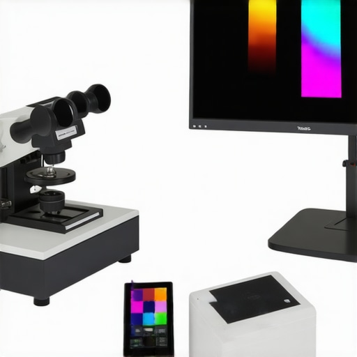 A technician calibrating a professional monitor using advanced calibration tools to ensure color accuracy.
