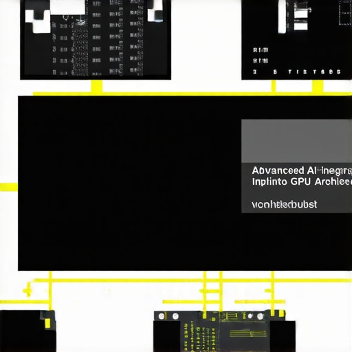 Diagram of futuristic GPU architecture with AI cores for 8K workflows