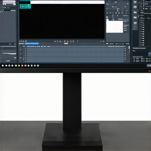 A high-end nano-LED HDR monitor calibrated for professional color grading in a studio environment