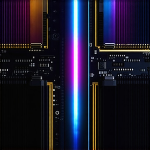 Close-up of a modern GPU showcasing VRAM modules and AI cores, highlighting hardware designed for high-resolution content processing.