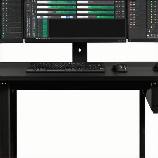 A professional editing station equipped with 4K/8K monitors, top-tier GPU, and high-speed storage.