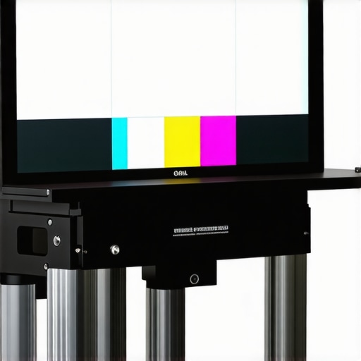 Professional spectral calibration device measuring monitor colors in a studio environment