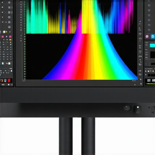 A professional monitor being calibrated with spectral measurement device