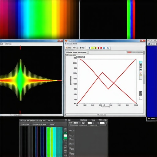 Close-up of spectral calibration process showing graphs and adjustments on a professional HDR display.