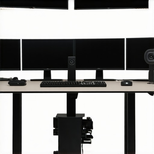 A modern professional video editing station featuring top-tier GPU, 12K monitor, and high-performance workstation